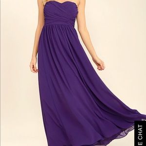 Purple chiffon long dress